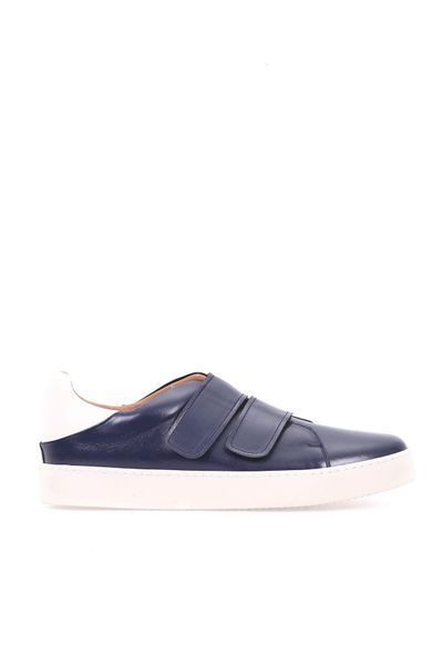 derimod genuine leather navy blue men 's sneaker, Black