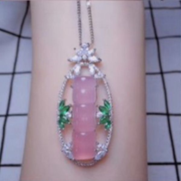 jade pendant pink necklace pendant women's stylish simple 925 silver inlaid jade myelin agate many gifts
jade pendant pink necklace pendant women's stylish simple 925 silver inlaid jade myelin agate many gifts