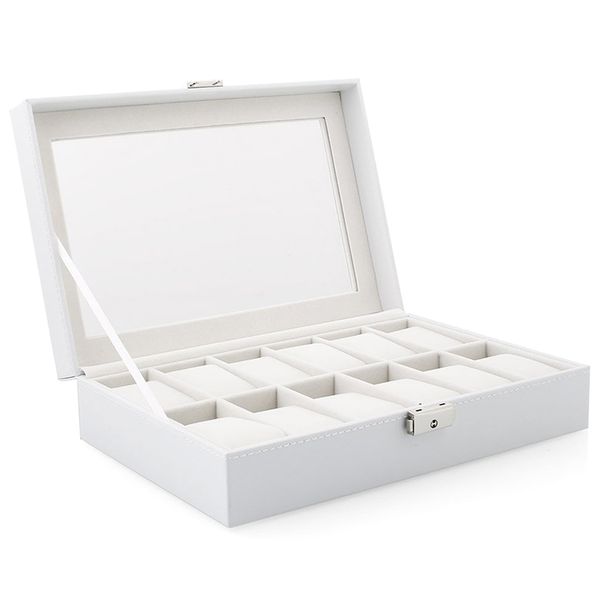 watch display storage box case (white, 12 grids 
watch display storage box case (white, 12 grids