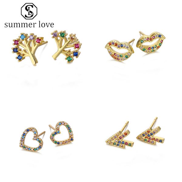 trendy rainbow cubic zirconia 925 silver ear pin love lips arrow tree eye stud earrings fashion copper plated earring ear pin jewelry gif-y, Golden;silver
trendy rainbow cubic zirconia 925 silver ear pin love lips arrow tree eye stud earrings fashion copper plated earring ear pin jewelry gif-y, Golden;silver