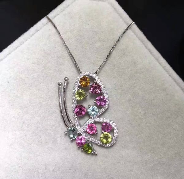 natural multicolor tourmaline pendant s925 silver natural gemstone pendant necklace trendy lovely butterfly women party jewelry
natural multicolor tourmaline pendant s925 silver natural gemstone pendant necklace trendy lovely butterfly women party jewelry