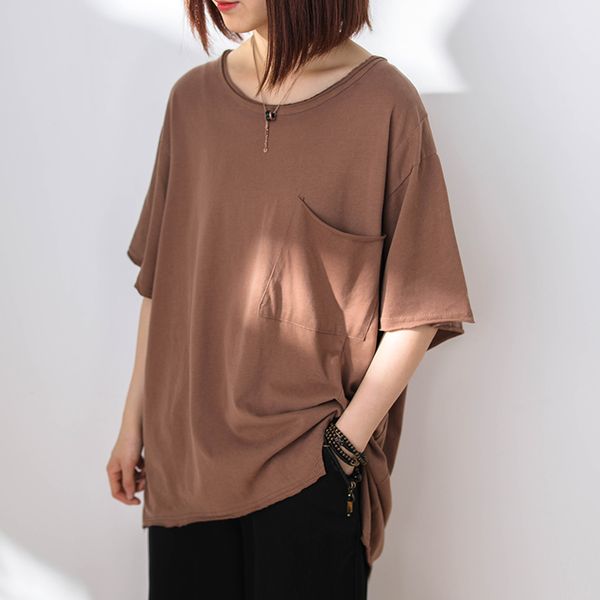 women t shirt 2020 new style summer short sleeve pullover cotton loose casual solid color o-neck pockets plus size women, White
women t shirt 2020 new style summer short sleeve pullover cotton loose casual solid color o-neck pockets plus size women, White