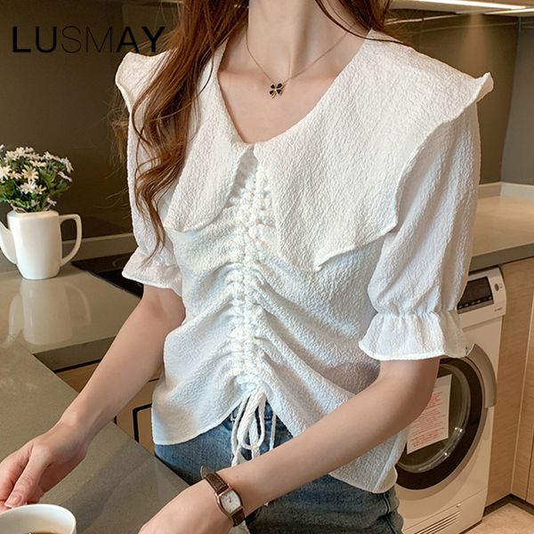 korean cute peter pan collar fashion chiffon blouse women summer short sleeve casual white green
korean cute peter pan collar fashion chiffon blouse women summer short sleeve casual white green