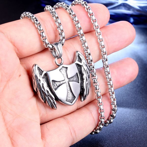 mens 316l stainless steel maltese cross necklace vintage knights templar pendant round templar maltese symbol wing pendants male, Silver
mens 316l stainless steel maltese cross necklace vintage knights templar pendant round templar maltese symbol wing pendants male, Silver