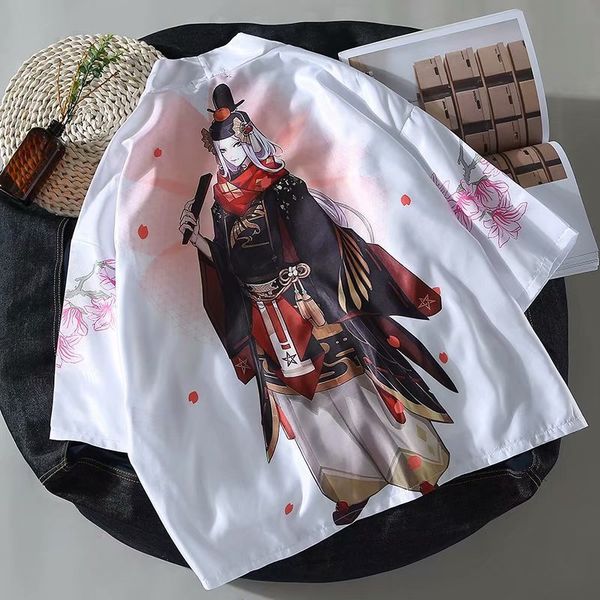 hip hop men japanese style kimono summer new kimono shirt male women casual shirt print onmyouji cardigan, White;black
hip hop men japanese style kimono summer new kimono shirt male women casual shirt print onmyouji cardigan, White;black