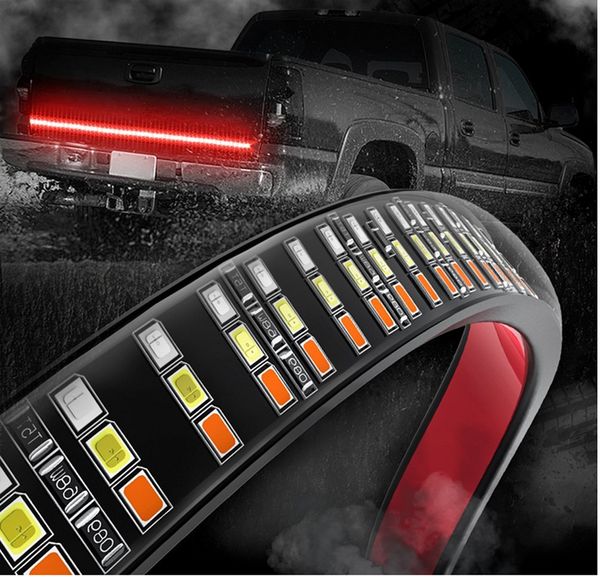 60" triple 3-row led tailgate light bar with amber turn signal, red brake/running, white reverse lights
60" triple 3-row led tailgate light bar with amber turn signal, red brake/running, white reverse lights