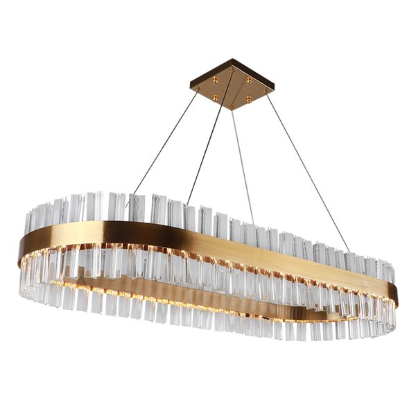luxury modern rectangle crystal led chandelier for dining room oval design gold hanging lighting fixture lustres de cristal
luxury modern rectangle crystal led chandelier for dining room oval design gold hanging lighting fixture lustres de cristal