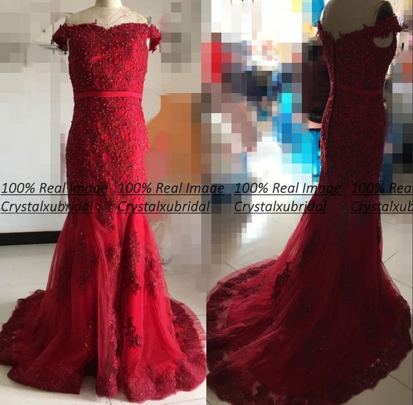 2020 new dark red mermaid prom dresses real image off shoulder lace appliques crystal beaded formal party dress evening gowns wear, Black
2020 new dark red mermaid prom dresses real image off shoulder lace appliques crystal beaded formal party dress evening gowns wear, Black