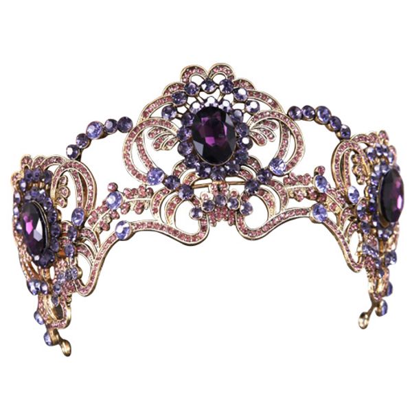 fashion purple crystal big crown hair ornaments bride headdress vintage golden tiara queen crown wedding hair accessories, White;golden
fashion purple crystal big crown hair ornaments bride headdress vintage golden tiara queen crown wedding hair accessories, White;golden