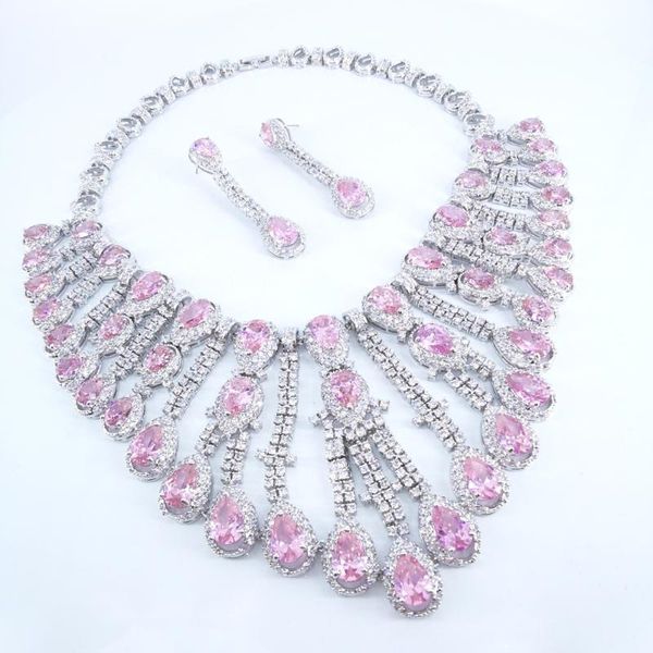 2020 new fashion pink purple red crystal water drop zircon necklace earring set,wedding bride party dress banquet jewelry, Silver
2020 new fashion pink purple red crystal water drop zircon necklace earring set,wedding bride party dress banquet jewelry, Silver