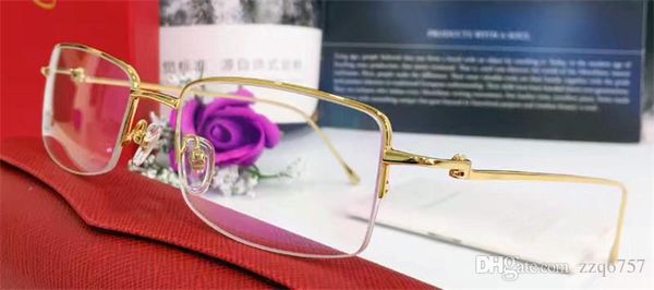 fashion designer glasses frame 18k half frame optical glasses simple business style transparent lens and original box eyp00007, Black
fashion designer glasses frame 18k half frame optical glasses simple business style transparent lens and original box eyp00007, Black