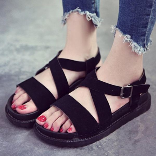students fashion female muffin wedge pu leather women sandals shoes casual summer flat bottom sweet fish mouth korean version, Black
students fashion female muffin wedge pu leather women sandals shoes casual summer flat bottom sweet fish mouth korean version, Black