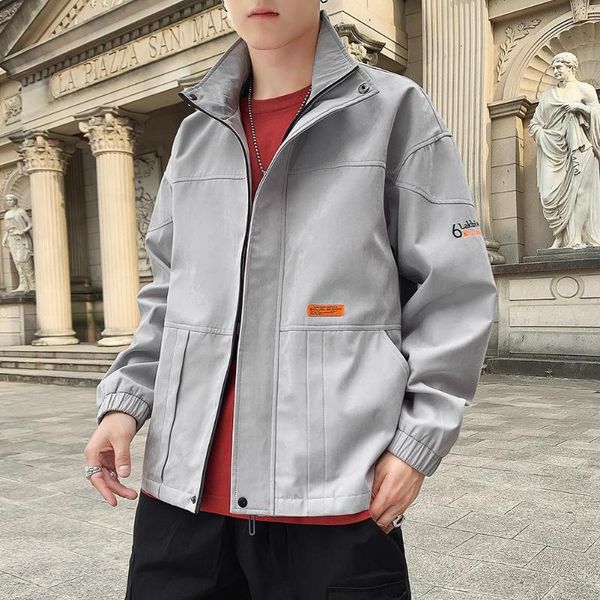 fashion spring zipper jacket youth men loose pocket solid color lapel coat, Black;brown
fashion spring zipper jacket youth men loose pocket solid color lapel coat, Black;brown