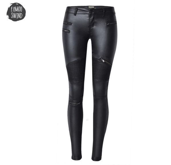 new fashion pants imitation denim slim leggings for women black motorcycle streetwear folds zippers pu leather pants, Black;white
new fashion pants imitation denim slim leggings for women black motorcycle streetwear folds zippers pu leather pants, Black;white