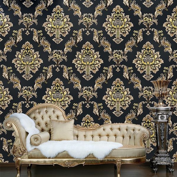 european 3d stereo damascus deep embossed wallpaper black gold flower living room tv background wall l household wall decor
european 3d stereo damascus deep embossed wallpaper black gold flower living room tv background wall l household wall decor