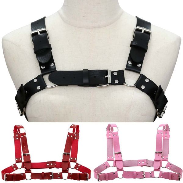 men's and women's leather adjustable belt safety belt punk shoulder gothic chest shoulder strap body strap, Black;white
men's and women's leather adjustable belt safety belt punk shoulder gothic chest shoulder strap body strap, Black;white