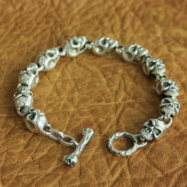 linsion 925 sterling silver ot clasp details skull chain mens biker rock punk bracelet ta129, Golden;silver
linsion 925 sterling silver ot clasp details skull chain mens biker rock punk bracelet ta129, Golden;silver
