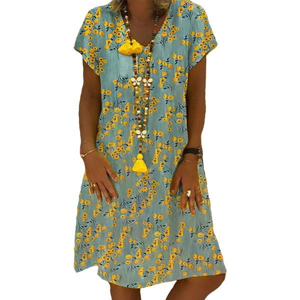 womens floral printed short sleeve v-neck dress ladies casual hem baggy kaftan plus size, Black;gray
womens floral printed short sleeve v-neck dress ladies casual hem baggy kaftan plus size, Black;gray