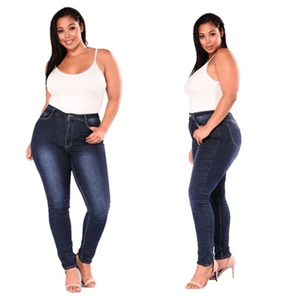 fashion trend large size women's designer new european and american jeans stretch jean small leg trousers ladies pants, Blue
fashion trend large size women's designer new european and american jeans stretch jean small leg trousers ladies pants, Blue
