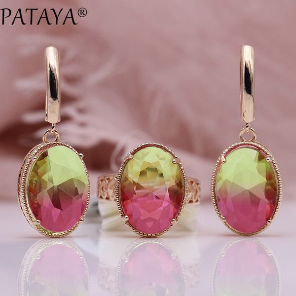 pataya new oval long earrings ring sets 585 rose gold women fashion wedding party noble multicolor natural zircon jewelry sets, Silver
pataya new oval long earrings ring sets 585 rose gold women fashion wedding party noble multicolor natural zircon jewelry sets, Silver