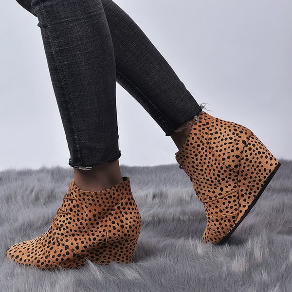shujin retro wedge shoes women leopard printed fashion high heel female short boots fashion spring fall casual female footwear, Black
shujin retro wedge shoes women leopard printed fashion high heel female short boots fashion spring fall casual female footwear, Black