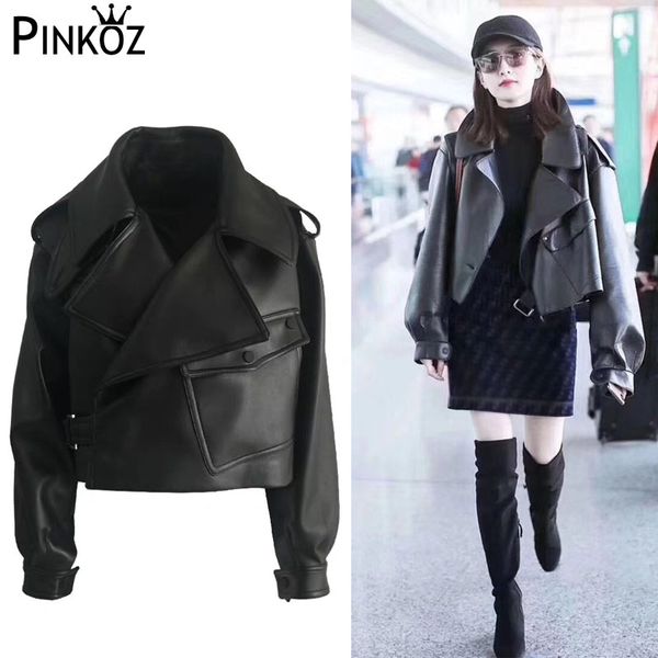 pinkoz regular leather jacket soft loose vintage biker coat short pockets motor pu black jacket autumn over coat
pinkoz regular leather jacket soft loose vintage biker coat short pockets motor pu black jacket autumn over coat
