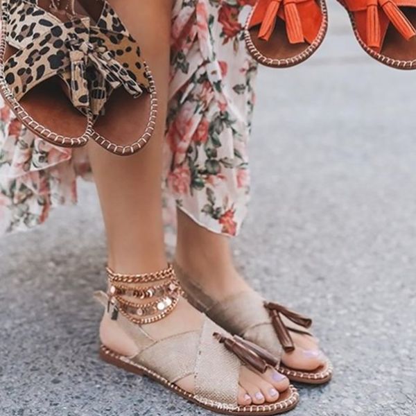 women's flat sandals retro tassels suede woman gladiator sandals women outdoor buckle strap beach non-slip large size 43, Black
women's flat sandals retro tassels suede woman gladiator sandals women outdoor buckle strap beach non-slip large size 43, Black