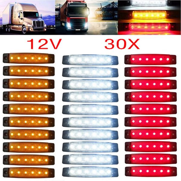 30pcs 12/24v 6 led red+white+yellow truck trailer pickup side marker indicators light
30pcs 12/24v 6 led red+white+yellow truck trailer pickup side marker indicators light