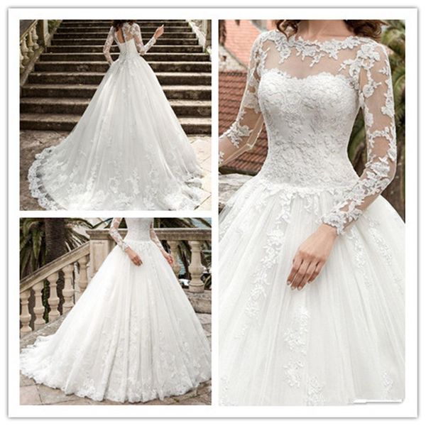 sheer длинные рукава кружево корсета vintage свадебные платья 2019 королева vestios de novia a-линии свадебные платья, White
sheer длинные рукава кружево корсета vintage свадебные платья 2019 королева vestios de novia a-линии свадебные платья, White