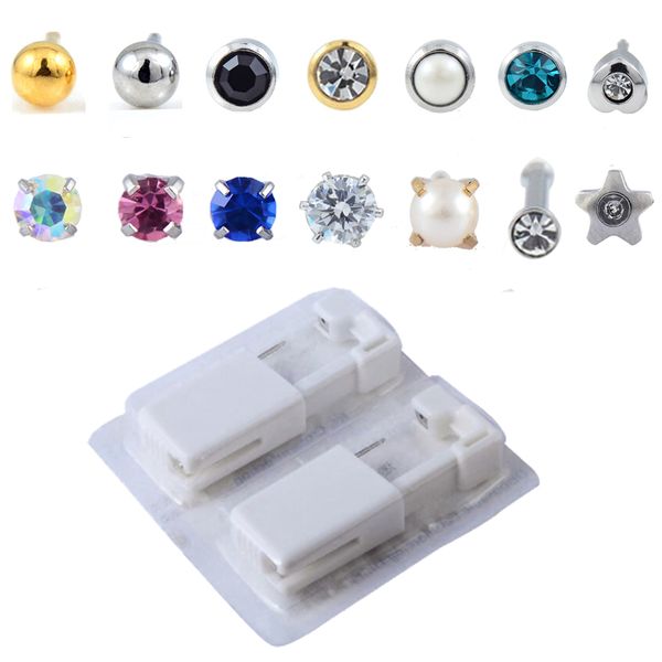 1unit disposable sterile ear piercing gun unit cartilage tragus helix piercing gun tool kit steel stud earring tool, Slivery;golden
1unit disposable sterile ear piercing gun unit cartilage tragus helix piercing gun tool kit steel stud earring tool, Slivery;golden