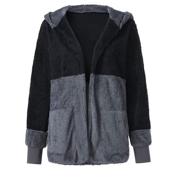 feitong 2018 women's oversized open front hooded draped pockets cardigan coat, White;black
feitong 2018 women's oversized open front hooded draped pockets cardigan coat, White;black