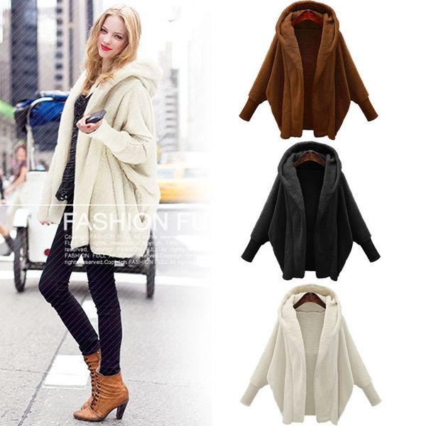 women winter autumn long sleeve hooded oversized solid coat jackets outerwear warm faux fur hoodies coats, Black
women winter autumn long sleeve hooded oversized solid coat jackets outerwear warm faux fur hoodies coats, Black