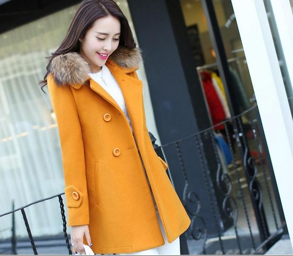 2018 autumn and winter new women's woolen coat korean version of the large size loose self-cultivation long solid color fur coll, Black
2018 autumn and winter new women's woolen coat korean version of the large size loose self-cultivation long solid color fur coll, Black
