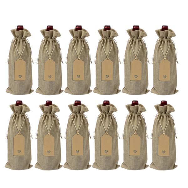 12 pieces burlap wine bags jute wine bottle bags with drawstrings reusable gift with tags for party blind tasting birt
12 pieces burlap wine bags jute wine bottle bags with drawstrings reusable gift with tags for party blind tasting birt