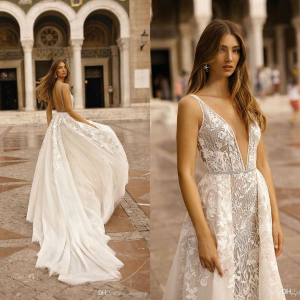 princess berta mermaid wedding dresses with overskirts v neck lace bridal gowns queen backless beach wedding dress vestidos de noiva, White
princess berta mermaid wedding dresses with overskirts v neck lace bridal gowns queen backless beach wedding dress vestidos de noiva, White