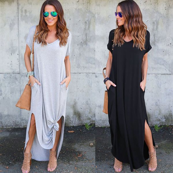 tataria women's casual loose pocket long dress women short sleeve long dresses women t shirt dress solid color vintage v-neck, Black;gray
tataria women's casual loose pocket long dress women short sleeve long dresses women t shirt dress solid color vintage v-neck, Black;gray