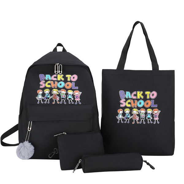 4 piece set cartoon alphabet student backpack +handbag +coin purse + pencil bags casual large capacity travel leisure rucksacks
4 piece set cartoon alphabet student backpack +handbag +coin purse + pencil bags casual large capacity travel leisure rucksacks