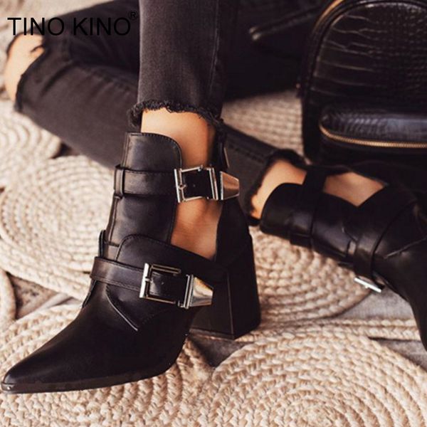tino kino woman buckle strap square high heel autumn women pu leather ankle boots woman's pointed toe shoes famale fashion boots, Black
tino kino woman buckle strap square high heel autumn women pu leather ankle boots woman's pointed toe shoes famale fashion boots, Black