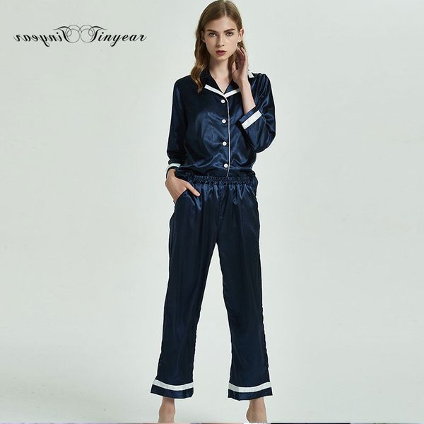 tinyear spring new solid + long pant 2 piece sets pajamas set for women korean sleepwear girls pyjama l xl xxl, Blue;gray
tinyear spring new solid + long pant 2 piece sets pajamas set for women korean sleepwear girls pyjama l xl xxl, Blue;gray