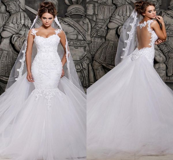 2020 elegant applique lace mermaid wedding dresses with detachable train arabic african bridal gowns overskirts custom vestidos de novia, White
2020 elegant applique lace mermaid wedding dresses with detachable train arabic african bridal gowns overskirts custom vestidos de novia, White