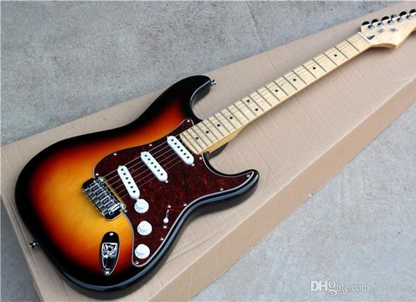 tobacco sunburst electric guitar with red pickguard,3s pickups,maple fingerboard,chrome hardwares,offering customized services
tobacco sunburst electric guitar with red pickguard,3s pickups,maple fingerboard,chrome hardwares,offering customized services