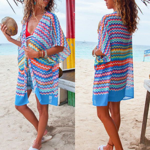 women open front beach kimono bikini swimsuit cover up robe de plage kaftan beach cover-ups, Blue;gray
women open front beach kimono bikini swimsuit cover up robe de plage kaftan beach cover-ups, Blue;gray