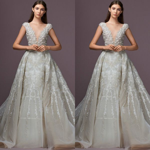 zuhair murad 2019 beading wedding dresses with detachable train bohemia lace appliqued bridal gowns cap sleeve sheer v neck wedding dress, White
zuhair murad 2019 beading wedding dresses with detachable train bohemia lace appliqued bridal gowns cap sleeve sheer v neck wedding dress, White