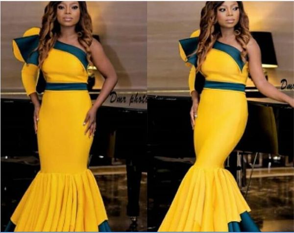 african mermaid prom dresses one shoulder ruffles satin two colors evening dresses formal women wear pleats floor length homecoming dresses, Red
african mermaid prom dresses one shoulder ruffles satin two colors evening dresses formal women wear pleats floor length homecoming dresses, Red
