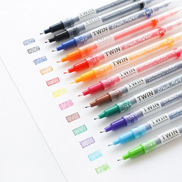 dual side fine brush color marker pen set 6/12/24/36 colors for painting drawing calligraphy art supplies stationery school f814
dual side fine brush color marker pen set 6/12/24/36 colors for painting drawing calligraphy art supplies stationery school f814