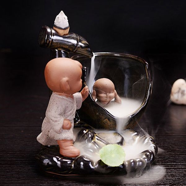 backflow incense burner home decor ceramic little monk small buddha incense holder aromatherapy censer + 10pcs incense cones other home deco
backflow incense burner home decor ceramic little monk small buddha incense holder aromatherapy censer + 10pcs incense cones other home deco