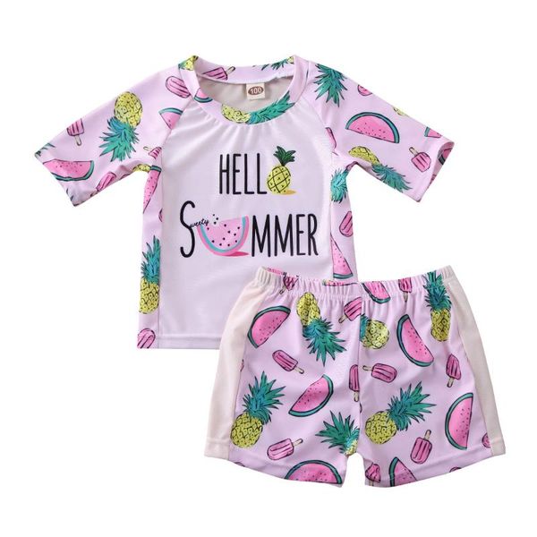 2pcs kids baby's girls swimwear sets pineapple print short sleeve +shorts swimsuit bathing bikini sets, White
2pcs kids baby's girls swimwear sets pineapple print short sleeve +shorts swimsuit bathing bikini sets, White