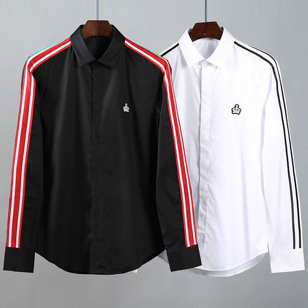 2019 small crown embroidery long sleeve shirt men casual street wear slim fit mens dress shirts camisa masculina, White;black
2019 small crown embroidery long sleeve shirt men casual street wear slim fit mens dress shirts camisa masculina, White;black