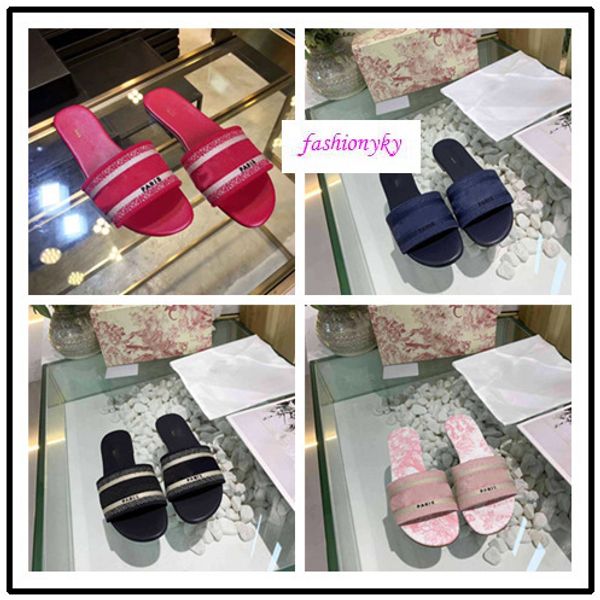 with boxnew dazzle flowers women designer slippers flat bottom embroidery sandal floral brocade striped beach causal sandals, Black 
with boxnew dazzle flowers women designer slippers flat bottom embroidery sandal floral brocade striped beach causal sandals, Black