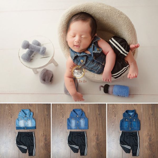 newborn pgraphy props boy blue denim waistcoat sports pants suit baby p outfit baby clothes for p shoot accessories, White
newborn pgraphy props boy blue denim waistcoat sports pants suit baby p outfit baby clothes for p shoot accessories, White